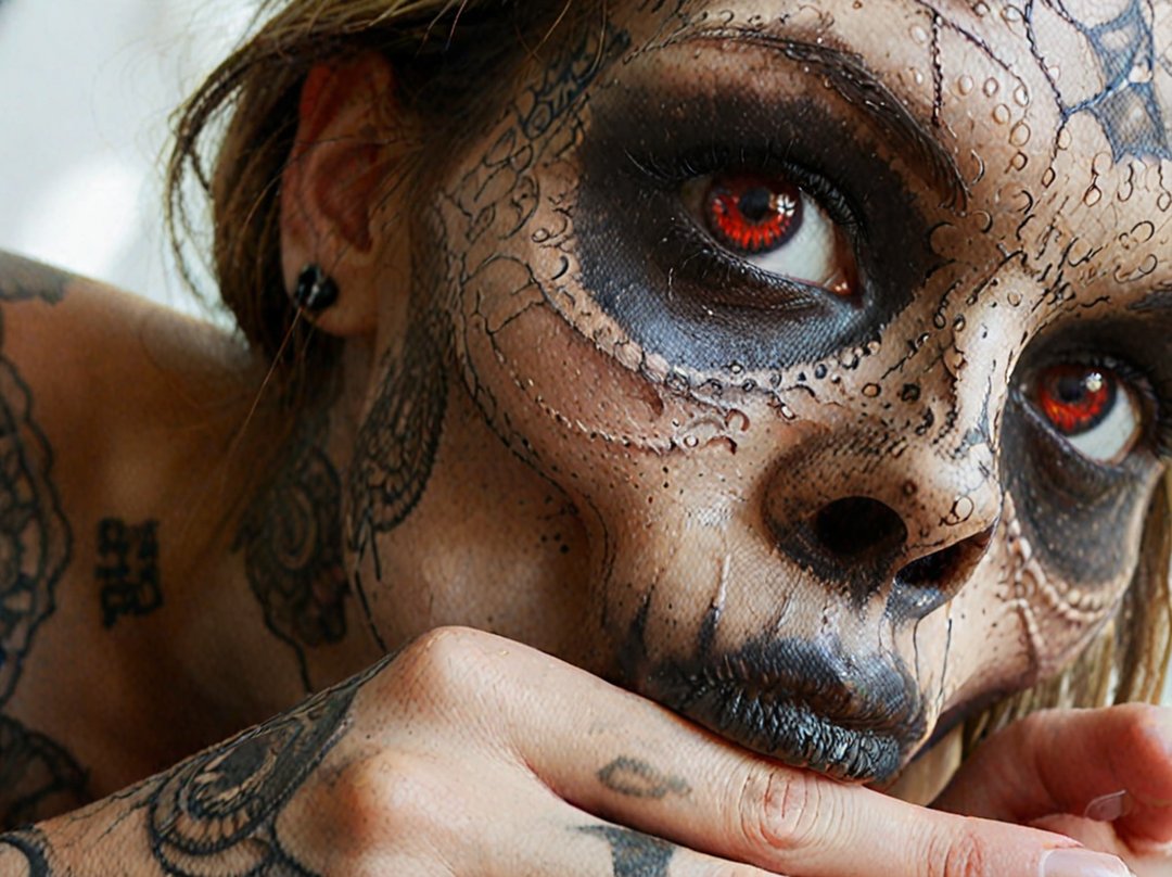 tatouage femme tete de mort